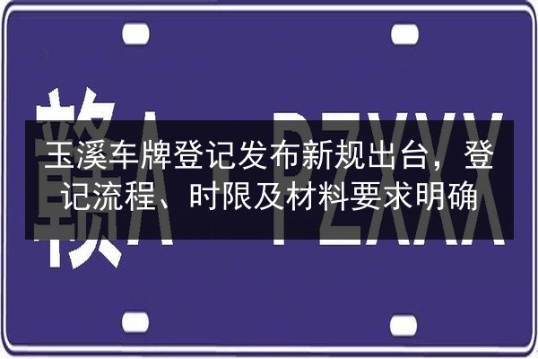 玉溪车牌登记发布新规出台,登记流程、时限及材料要求明确 第2张 玉溪车牌登记发布新规出台,登记流程、时限及材料要求明确 第2张
