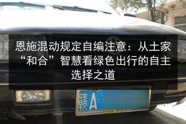 恩施混动规定自编注意：从土家“和合”智慧看绿色出行的自主选择之道 第2张