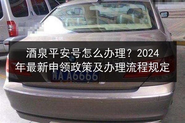 酒泉平安号怎么办理?2024年最新申领政策及办理流程规定 第2张 酒泉平安号怎么办理?2024年最新申领政策及办理流程规定 第2张