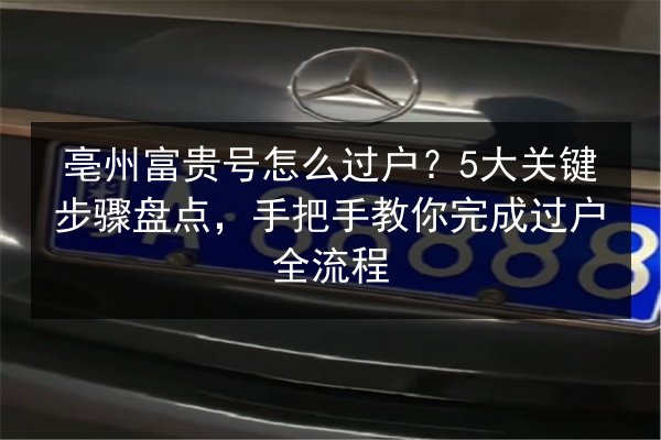 亳州富贵号怎么过户?5大关键步骤盘点,手把手教你完成过户全流程 第3张 亳州富贵号怎么过户?5大关键步骤盘点,手把手教你完成过户全流程 第3张