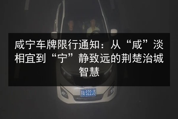 咸宁车牌限行通知：从“咸”淡相宜到“宁”静致远的荆楚治城智慧