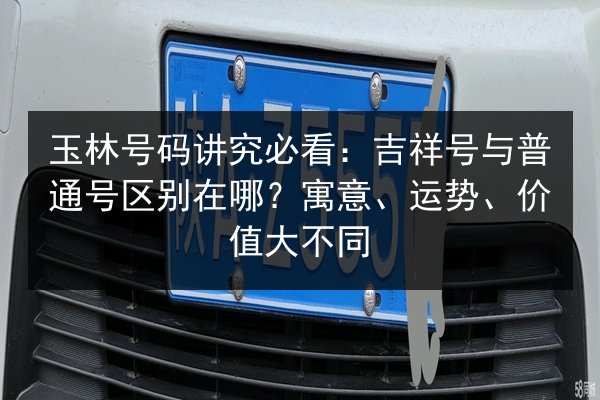 玉林号码讲究必看：吉祥号与普通号区别在哪？寓意、运势、价值大不同 第3张