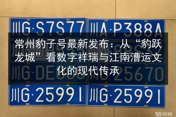 常州豹子号最新发布：从“豹跃龙城”看数字祥瑞与江南漕运文化的现代传承 第3张