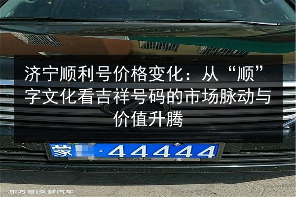济宁顺利号价格变化：从“顺”字文化看吉祥号码的市场脉动与价值升腾 第2张