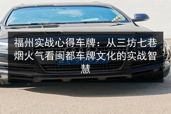 福州实战心得车牌：从三坊七巷烟火气看闽都车牌文化的实战智慧 第3张