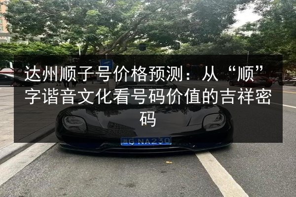 达州顺子号价格预测:从“顺”字谐音文化看号码价值的吉祥密码 第3张 达州顺子号价格预测:从“顺”字谐音文化看号码价值的吉祥密码 第3张