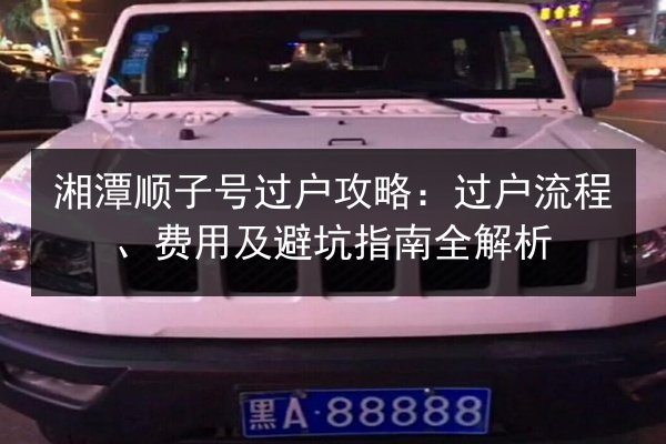 湘潭顺子号过户攻略：过户流程、费用及避坑指南全解析
