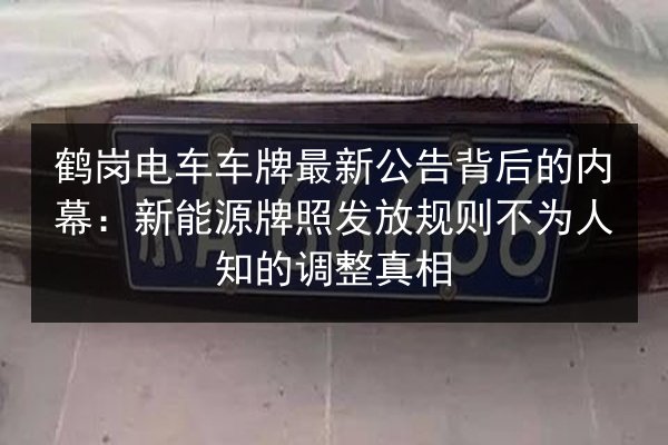 鹤岗电车车牌最新公告背后的内幕:新能源牌照发放规则不为人知的调整真相 第3张 鹤岗电车车牌最新公告背后的内幕:新能源牌照发放规则不为人知的调整真相 第3张