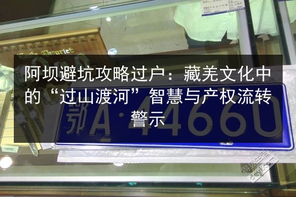 阿坝避坑攻略过户：藏羌文化中的“过山渡河”智慧与产权流转警示 第2张