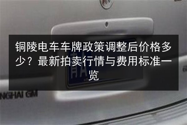 铜陵电车车牌政策调整后价格多少？最新拍卖行情与费用标准一览