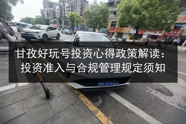 甘孜好玩号投资心得政策解读:投资准入与合规管理规定须知 第2张 甘孜好玩号投资心得政策解读:投资准入与合规管理规定须知 第2张