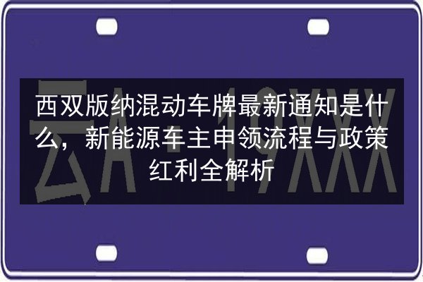 西双版纳混动车牌最新通知是什么，新能源车主申领流程与政策红利全解析 第3张