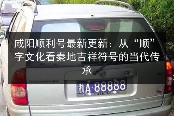 咸阳顺利号最新更新:从“顺”字文化看秦地吉祥符号的当代传承 第3张 咸阳顺利号最新更新:从“顺”字文化看秦地吉祥符号的当代传承 第3张