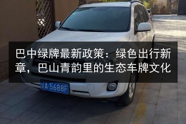 巴中绿牌最新政策:绿色出行新章,巴山青韵里的生态车牌文化 第2张 巴中绿牌最新政策:绿色出行新章,巴山青韵里的生态车牌文化 第2张