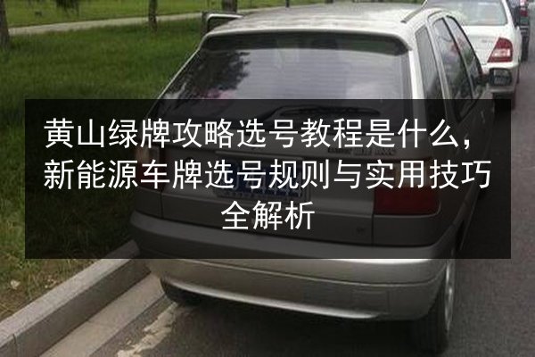 黄山绿牌攻略选号教程是什么，新能源车牌选号规则与实用技巧全解析