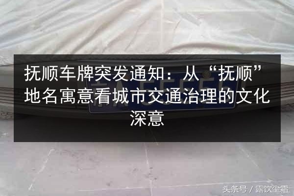 抚顺车牌突发通知：从“抚顺”地名寓意看城市交通治理的文化深意 第2张