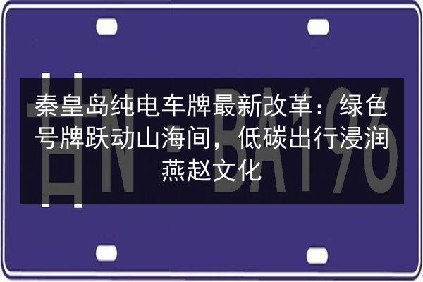 秦皇岛纯电车牌最新改革：绿色号牌跃动山海间，低碳出行浸润燕赵文化 第3张