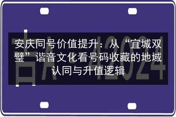 安庆同号价值提升：从“宜城双璧”谐音文化看号码收藏的地域认同与升值逻辑 第3张