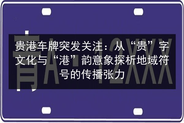 贵港车牌突发关注：从“贵”字文化与“港”韵意象探析地域符号的传播张力 第2张