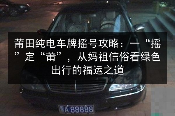 莆田纯电车牌摇号攻略：一“摇”定“莆”，从妈祖信俗看绿色出行的福运之道 第3张