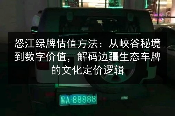 怒江绿牌估值方法:从峡谷秘境到数字价值,解码边疆生态车牌的文化定价逻辑 第2张 怒江绿牌估值方法:从峡谷秘境到数字价值,解码边疆生态车牌的文化定价逻辑 第2张