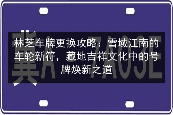 林芝车牌更换攻略:雪域江南的车轮新符,藏地吉祥文化中的号牌焕新之道 第3张 林芝车牌更换攻略:雪域江南的车轮新符,藏地吉祥文化中的号牌焕新之道 第3张
