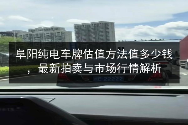 阜阳纯电车牌估值方法值多少钱，最新拍卖与市场行情解析