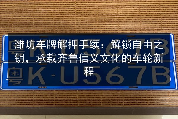 潍坊车牌解押手续：解锁自由之钥，承载齐鲁信义文化的车轮新程 第3张