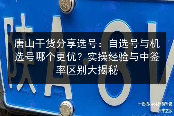 唐山干货分享选号:自选号与机选号哪个更优?实操经验与中签率区别大揭秘 第3张 唐山干货分享选号:自选号与机选号哪个更优?实操经验与中签率区别大揭秘 第3张