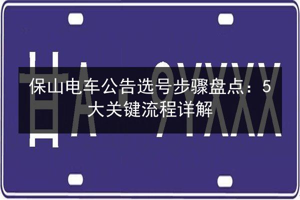 保山电车公告选号步骤盘点:5大关键流程详解 第2张 保山电车公告选号步骤盘点:5大关键流程详解 第2张