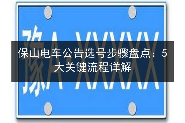 保山电车公告选号步骤盘点:5大关键流程详解 第3张 保山电车公告选号步骤盘点:5大关键流程详解 第3张
