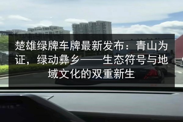 楚雄绿牌车牌最新发布:青山为证,绿动彝乡——生态符号与地域文化的双重新生 第3张 楚雄绿牌车牌最新发布:青山为证,绿动彝乡——生态符号与地域文化的双重新生 第3张