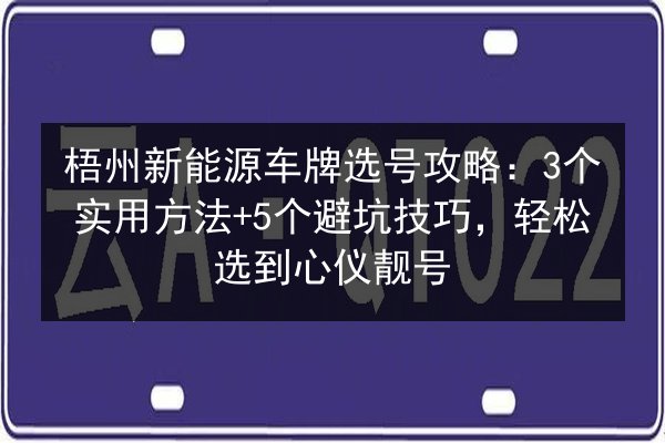 梧州新能源车牌选号攻略:3个实用方法+5个避坑技巧,轻松选到心仪靓号 第2张 梧州新能源车牌选号攻略:3个实用方法+5个避坑技巧,轻松选到心仪靓号 第2张