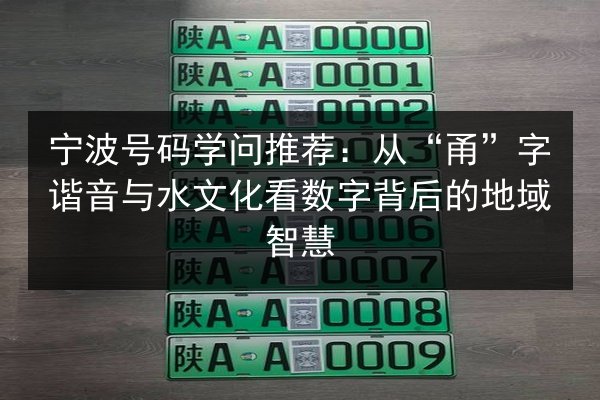 宁波号码学问推荐：从“甬”字谐音与水文化看数字背后的地域智慧