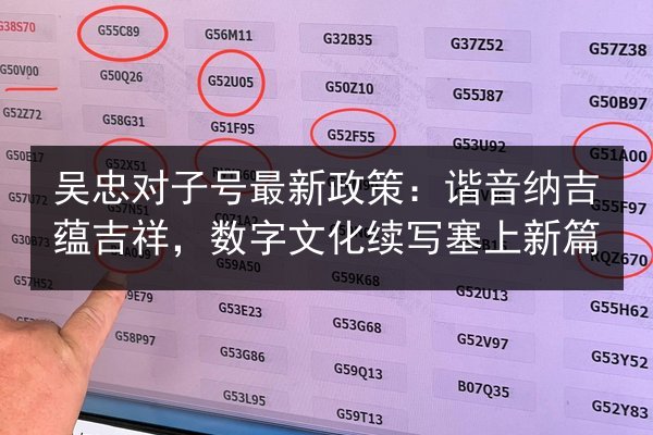 吴忠对子号最新政策:谐音纳吉蕴吉祥,数字文化续写塞上新篇 第3张 吴忠对子号最新政策:谐音纳吉蕴吉祥,数字文化续写塞上新篇 第3张
