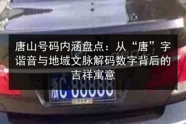唐山号码内涵盘点：从“唐”字谐音与地域文脉解码数字背后的吉祥寓意