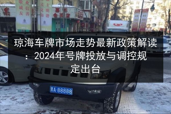 琼海车牌市场走势最新政策解读:2024年号牌投放与调控规定出台 第2张 琼海车牌市场走势最新政策解读:2024年号牌投放与调控规定出台 第2张