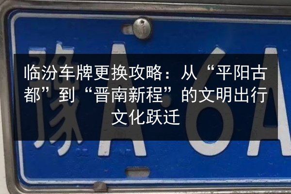 临汾车牌更换攻略：从“平阳古都”到“晋南新程”的文明出行文化跃迁 第3张