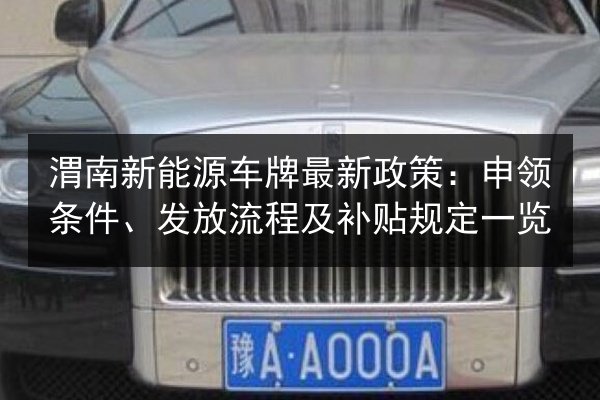 渭南新能源车牌最新政策:申领条件、发放流程及补贴规定一览 第2张 渭南新能源车牌最新政策:申领条件、发放流程及补贴规定一览 第2张