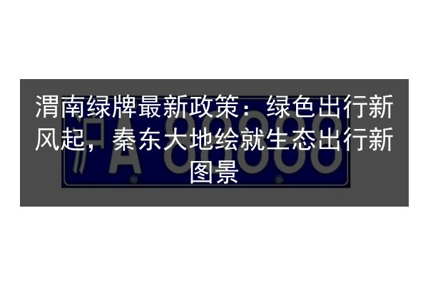 渭南绿牌最新政策：绿色出行新风起，秦东大地绘就生态出行新图景