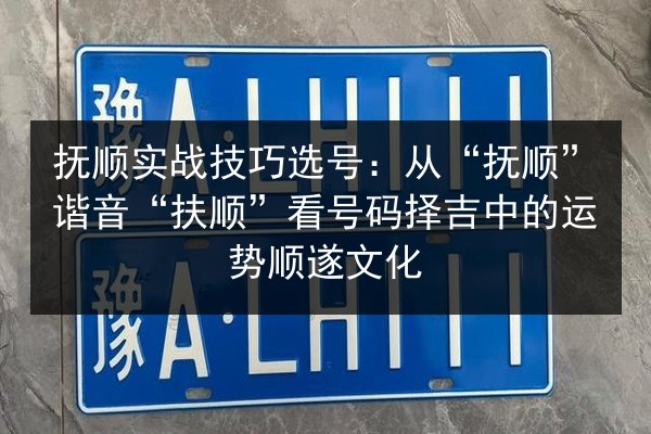 抚顺实战技巧选号:从“抚顺”谐音“扶顺”看号码择吉中的运势顺遂文化 第2张 抚顺实战技巧选号:从“抚顺”谐音“扶顺”看号码择吉中的运势顺遂文化 第2张