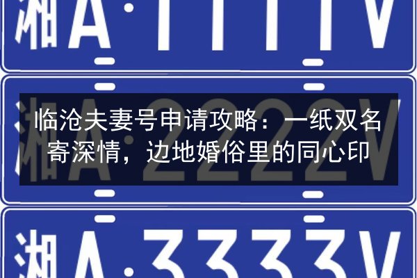 临沧夫妻号申请攻略：一纸双名寄深情，边地婚俗里的同心印 第3张