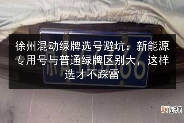 徐州混动绿牌选号避坑：新能源专用号与普通绿牌区别大，这样选才不踩雷