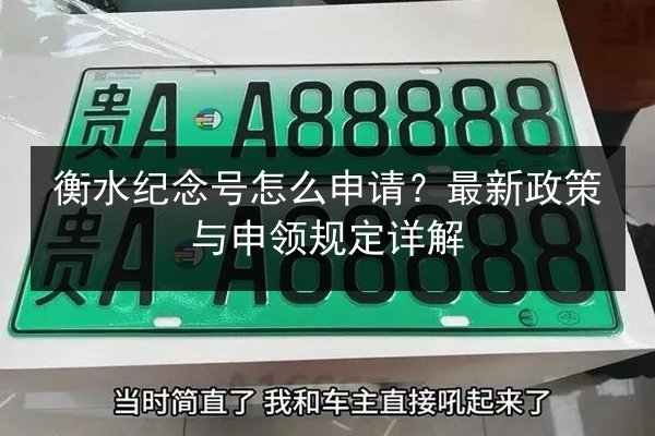 衡水纪念号怎么申请？最新政策与申领规定详解 第2张