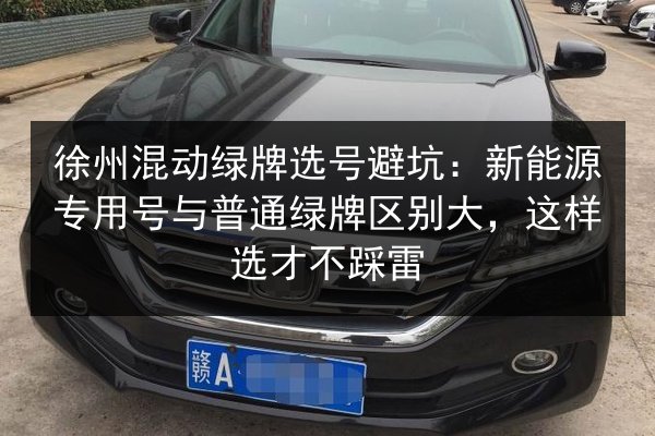 徐州混动绿牌选号避坑：新能源专用号与普通绿牌区别大，这样选才不踩雷 第3张