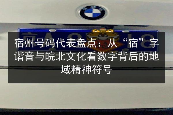 宿州号码代表盘点：从“宿”字谐音与皖北文化看数字背后的地域精神符号 第3张