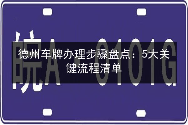 德州车牌办理步骤盘点：5大关键流程清单