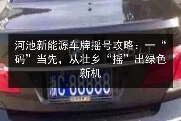 河池新能源车牌摇号攻略：一“码”当先，从壮乡“摇”出绿色新机