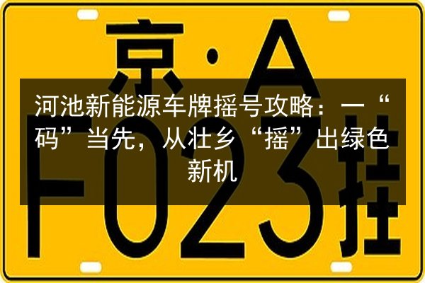 河池新能源车牌摇号攻略:一“码”当先,从壮乡“摇”出绿色新机 第3张 河池新能源车牌摇号攻略:一“码”当先,从壮乡“摇”出绿色新机 第3张
