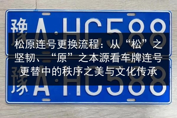 松原连号更换流程：从“松”之坚韧、“原”之本源看车牌连号更替中的秩序之美与文化传承